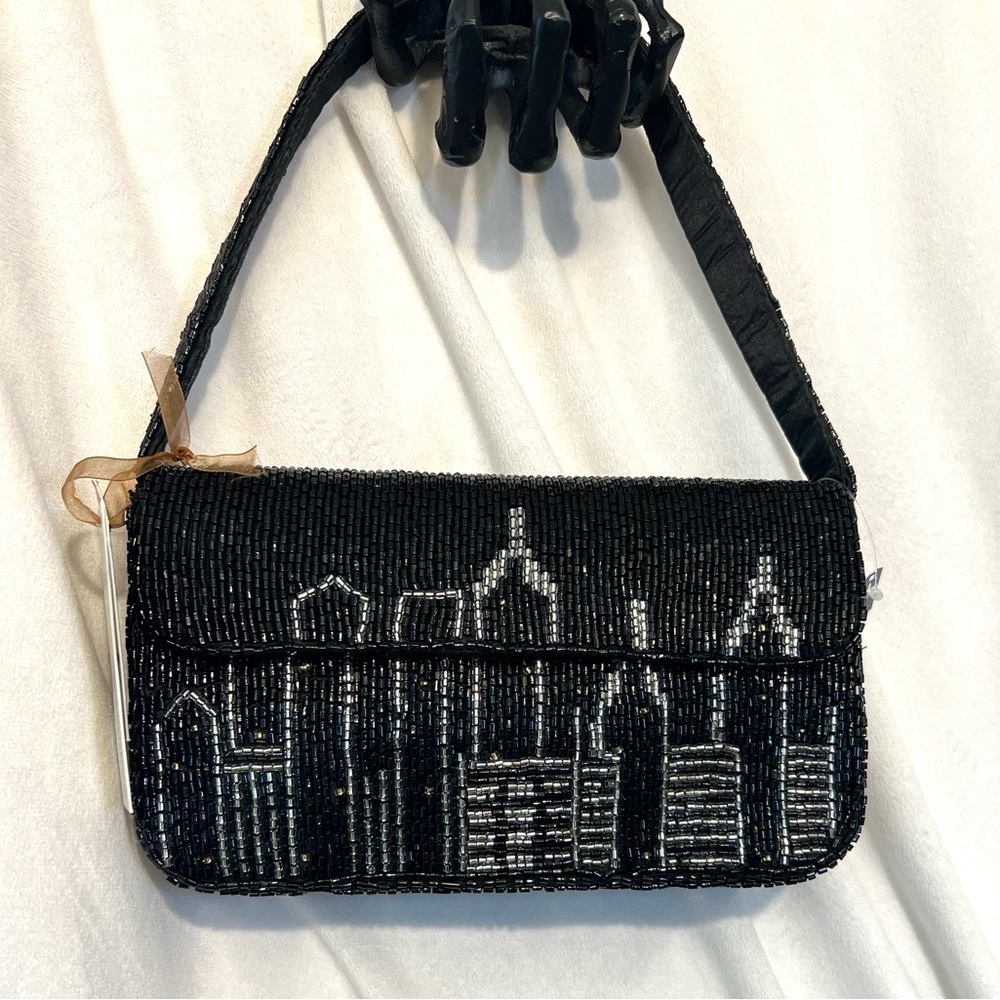 ❤️🖤Made in India, VIRAL City Skyline Beaded Bag🖤❤️NWT - Picture 10 of 10